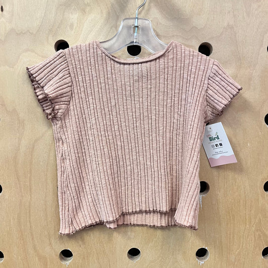 Peach Ribbed Top