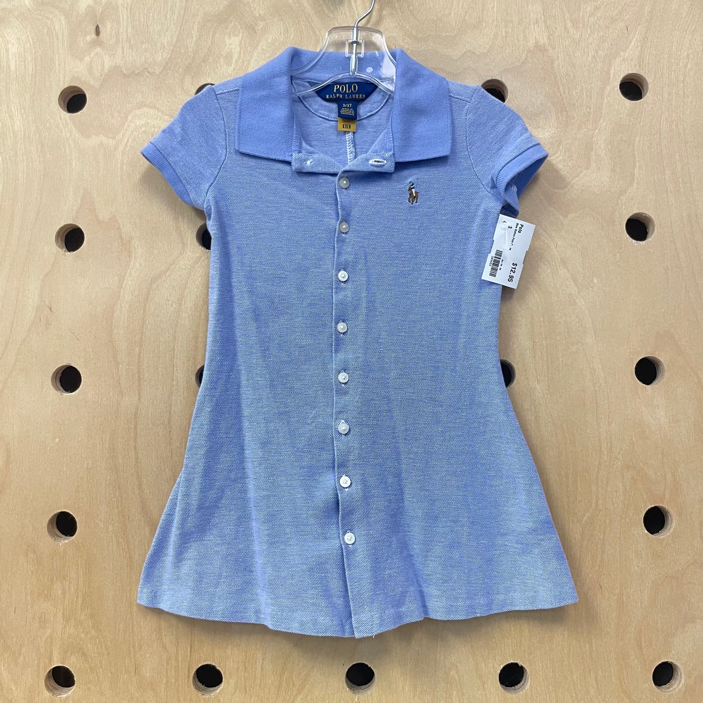 Blue Button Polo Dress