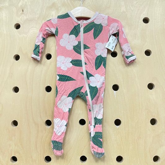 Pink Plumeria Bamboo Zippy