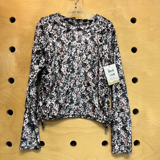Black Velour Floral Long Sleeve