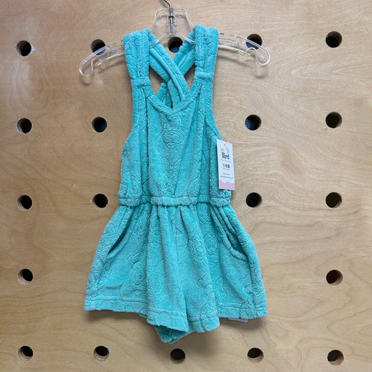 Green Terry Mickey & Friends Romper