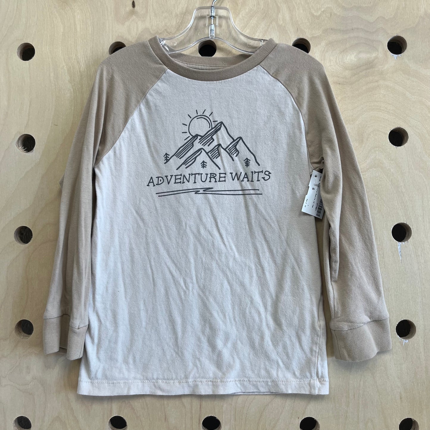 Beige Adventure Awaits LS Tee