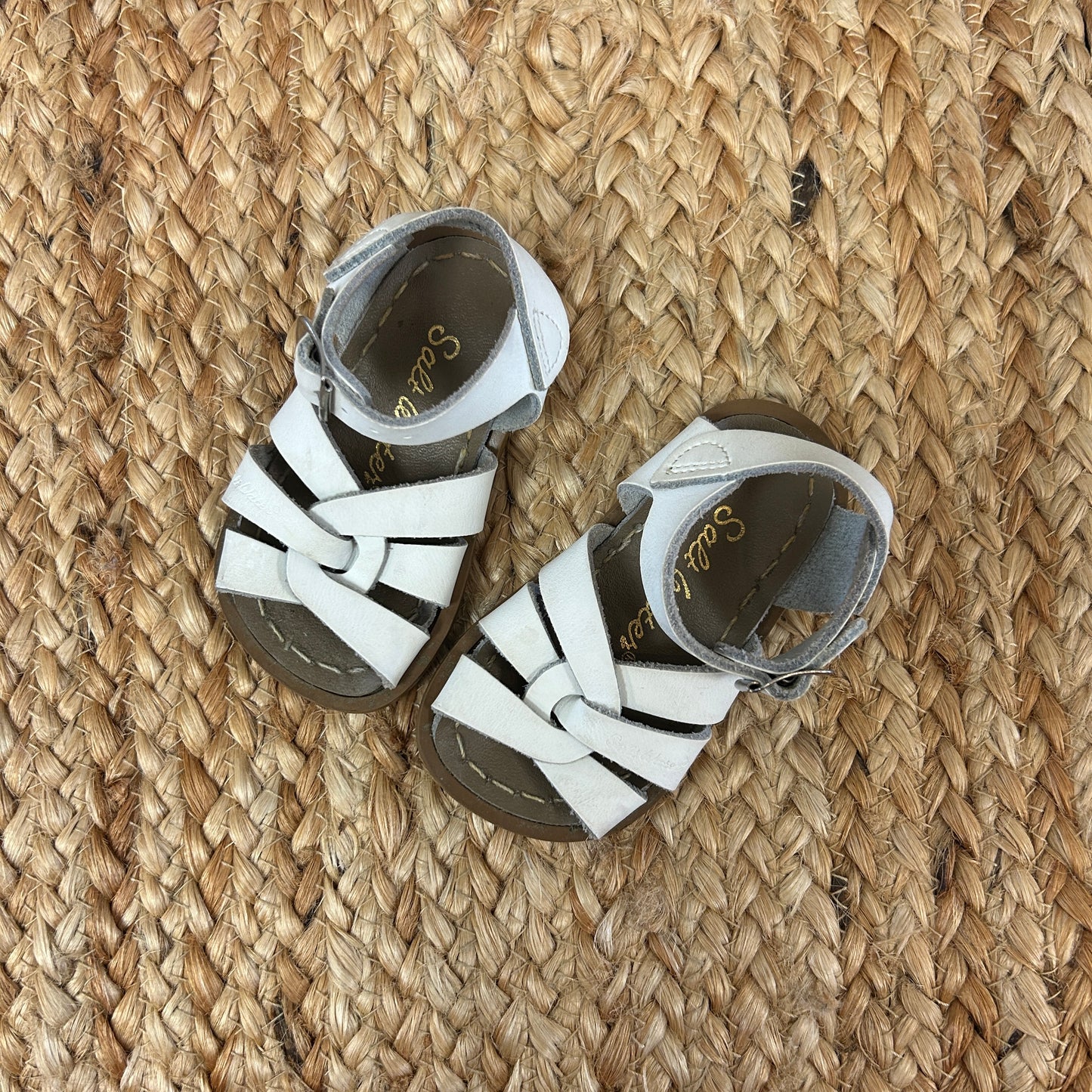 White Woven Strap Sandals