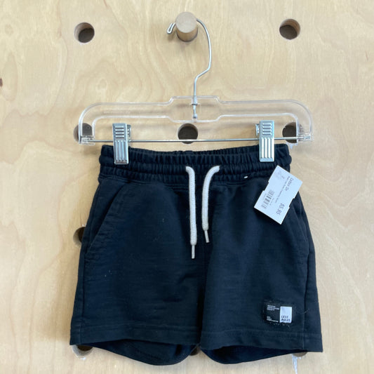 Black Less Rules Drawstring Shorts