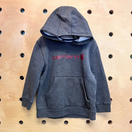 Grey & Red Logo Hoodie