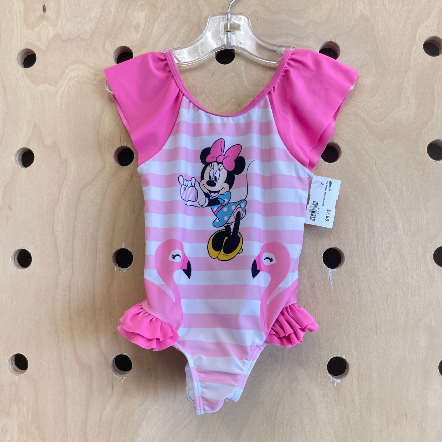 Pink Striped Minnie Swimsuit