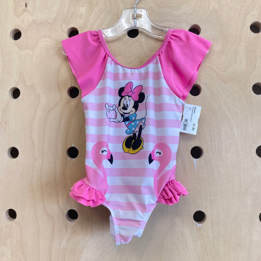 Pink Striped Minnie Swimsuit