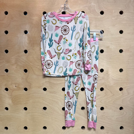 Beige/Pink Cowgirl Bamboo Pajamas