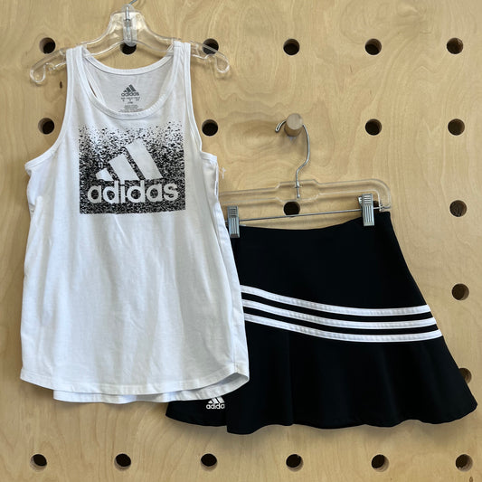 Black & White Athletic Tank & Skirt