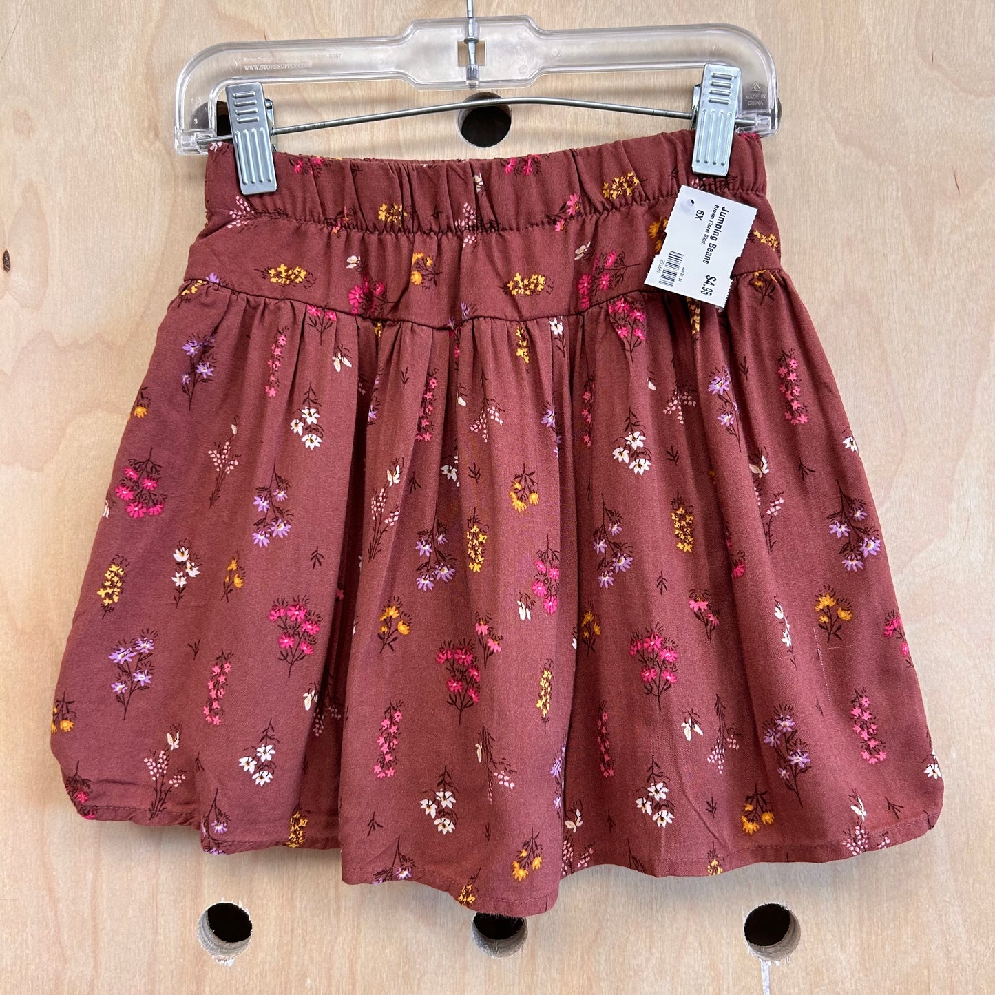 Brown Floral Skirt