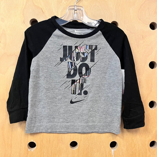 Black & Grey Just Do It Raglan Tee