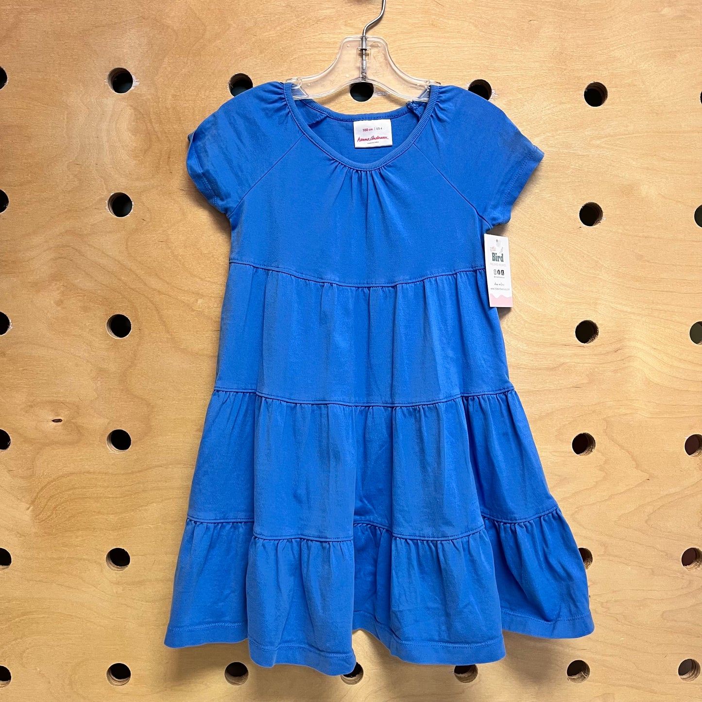 Blue Tiered Cotton Dress