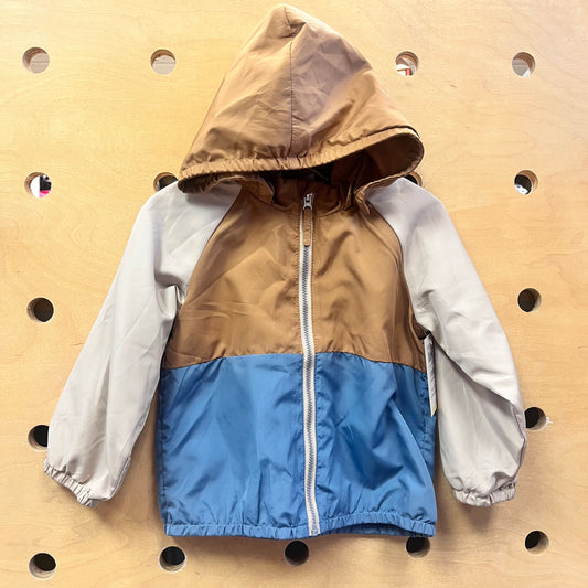 Brown/Blue Colorblock Windbreaker