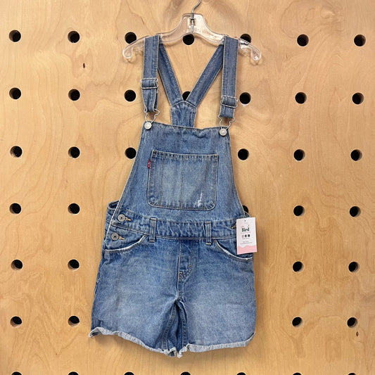 Distressed Denim Shortalls