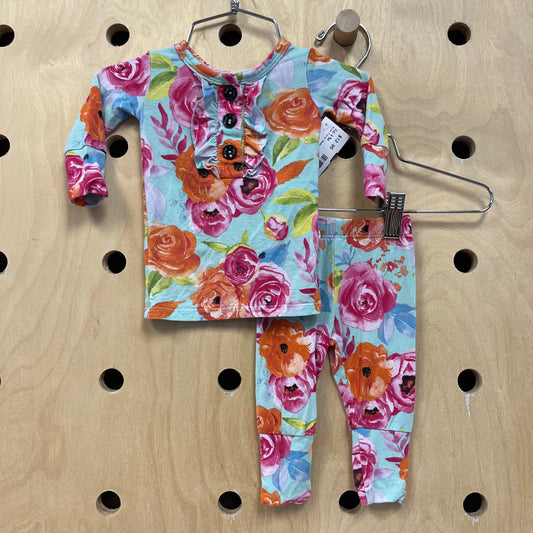 Blue Floral Bamboo Outfit