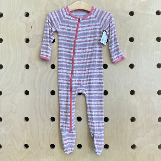 Pink Striped Bamboo Zippy