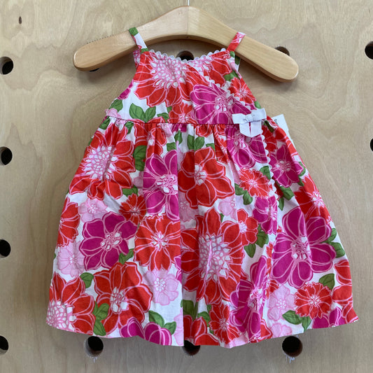 Pink + Orange Floral Dress w/Bloomers