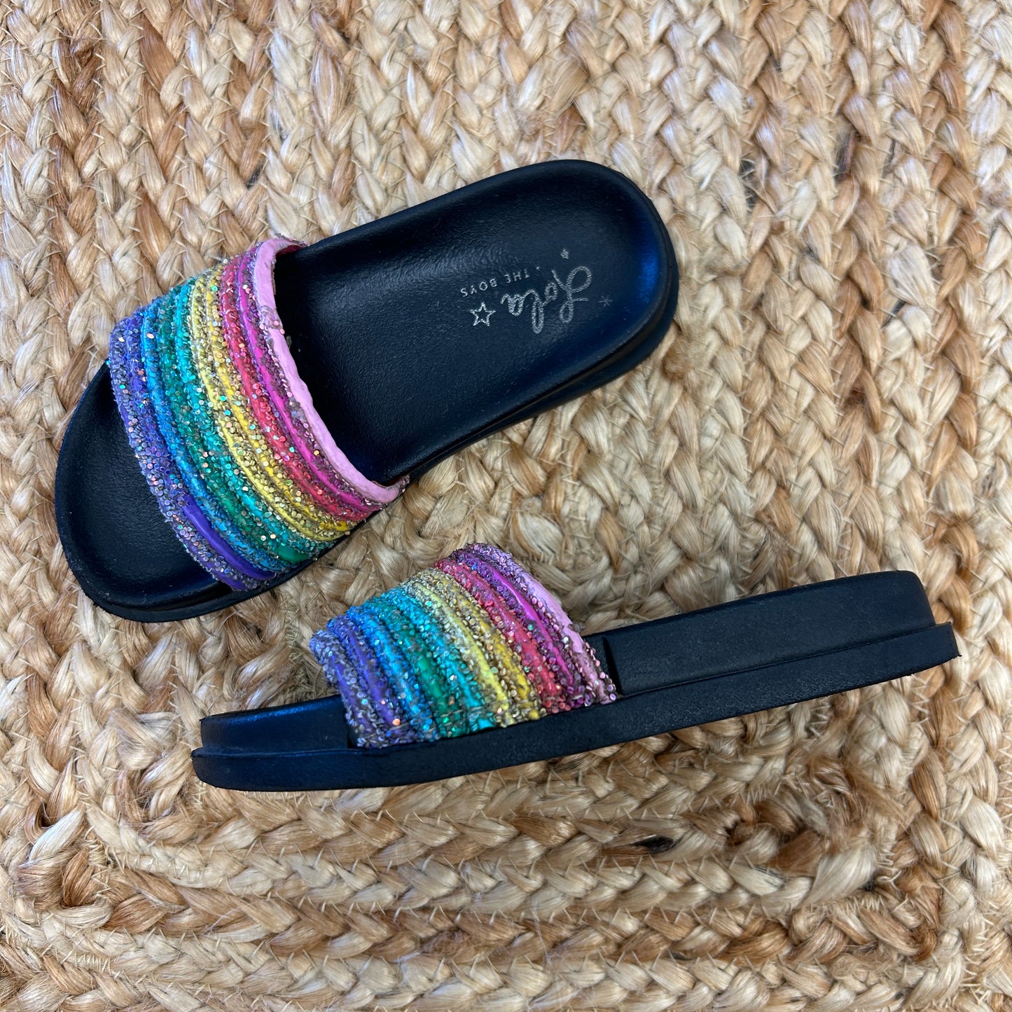 Rainbow Glitter Slides