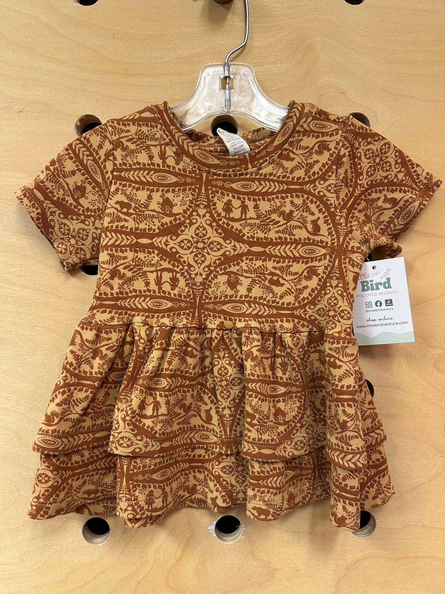 Organic Mustard/Brown Floral Shirt