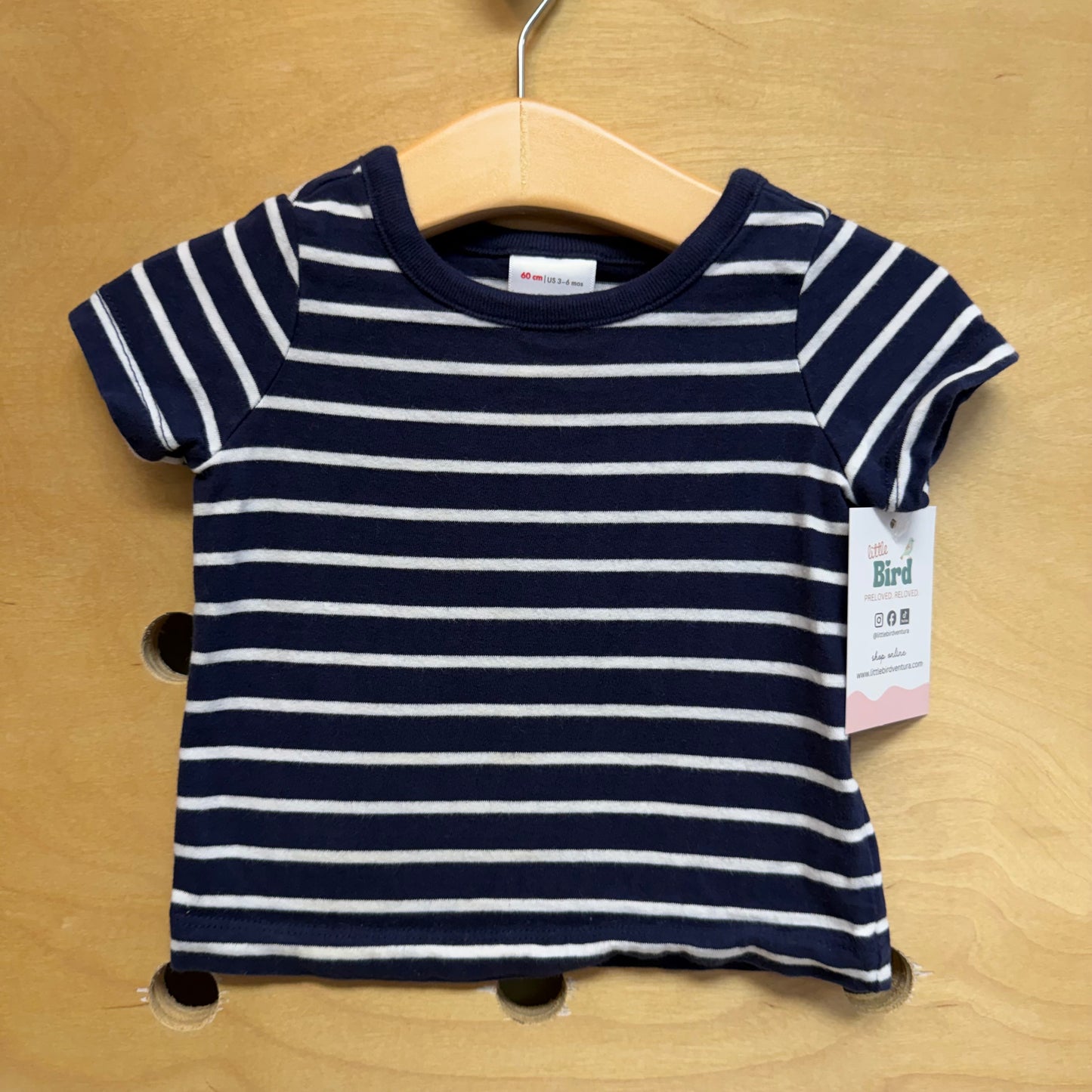 Organic Blue/White Striped Tee