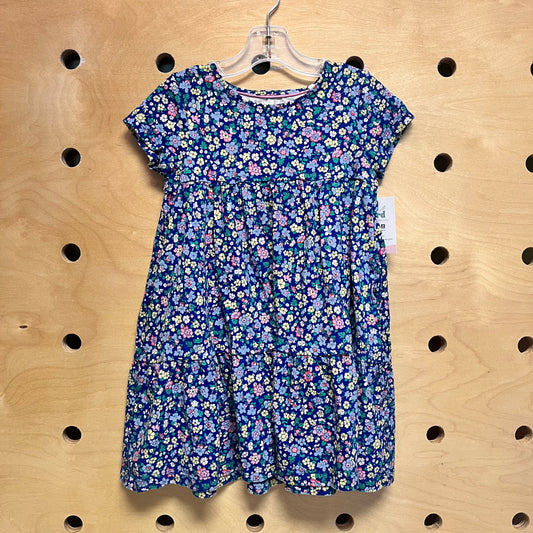 Blue Cotton Floral Dress