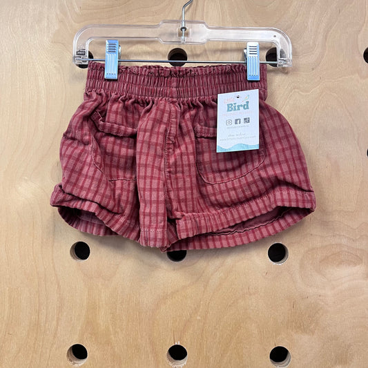 Red Striped Bamboo Blend Shorts