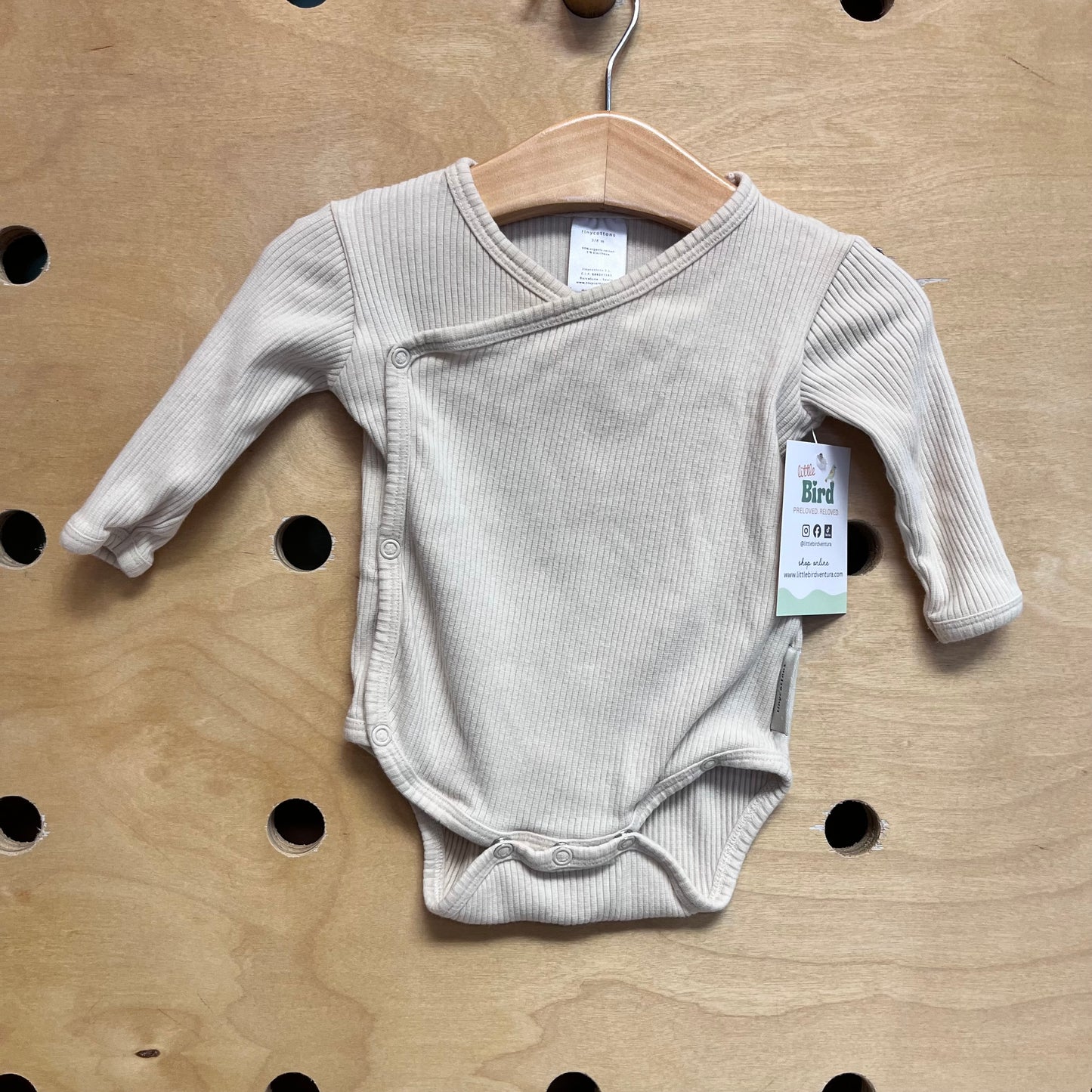 Organic Cream Ribbed Bodysuit