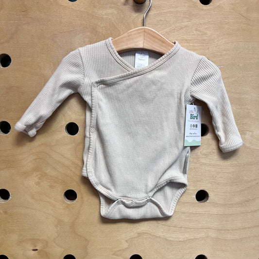 Organic Cream Ribbed Bodysuit