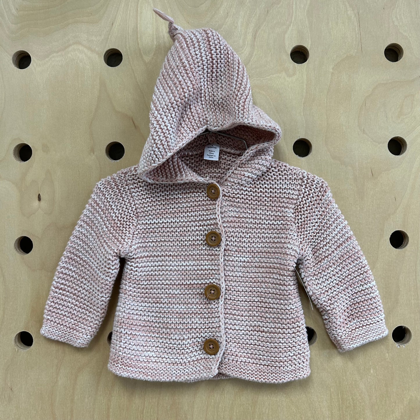 Pink Knit Pixie Hood Sweater