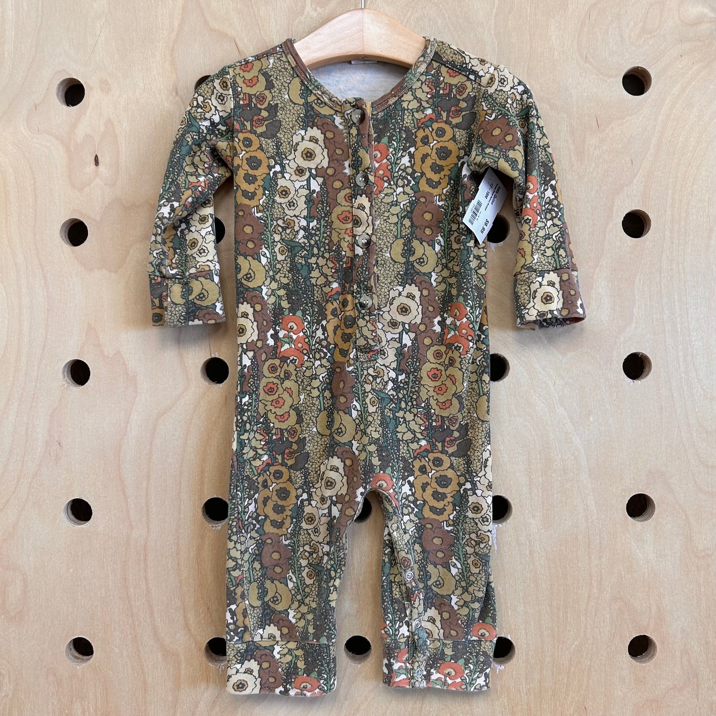 Brown Floral Button Romper