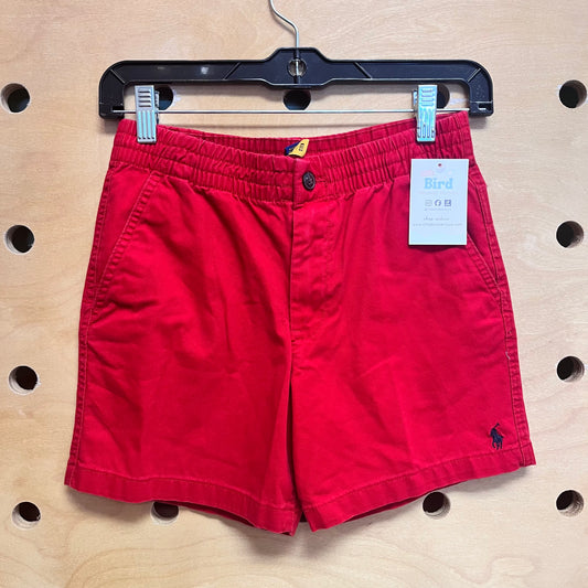 Red Elastic Waist Shorts