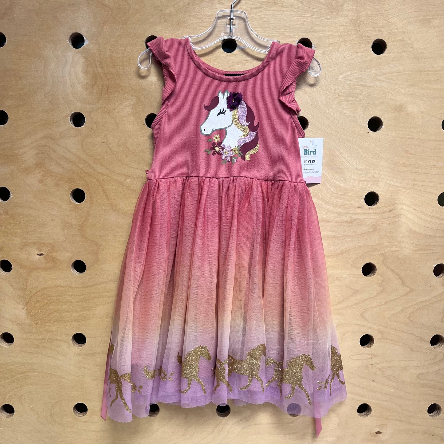 Mauve/Gold Tulle Unicorn Dress
