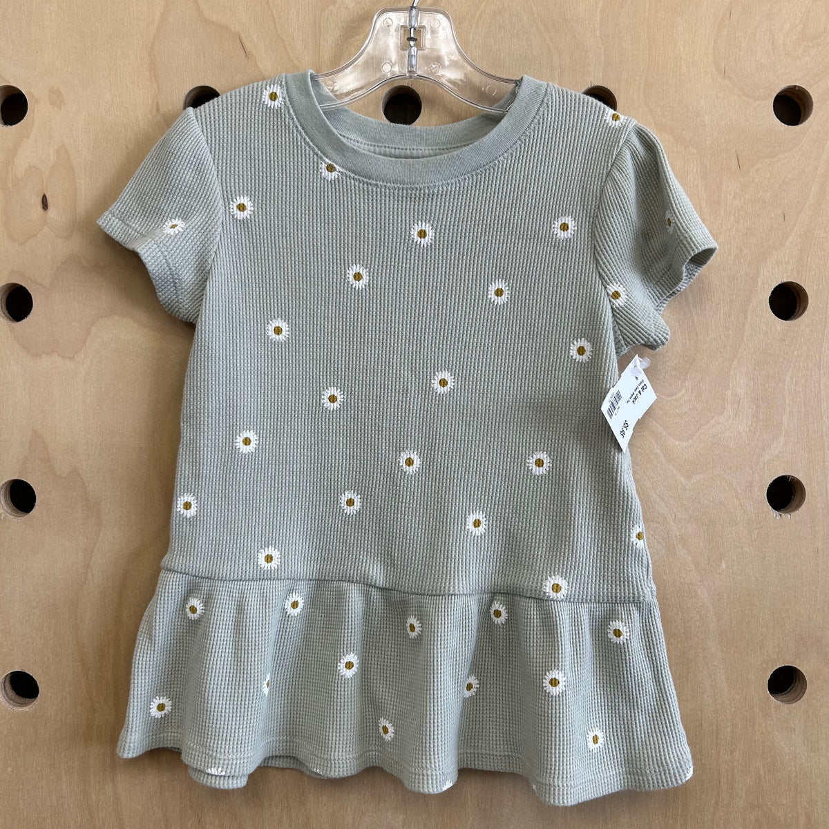 Green Daisy Waffle Tee