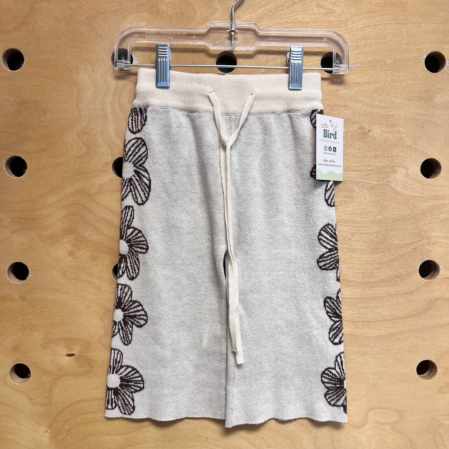 Organic White/Brown Flower Pants