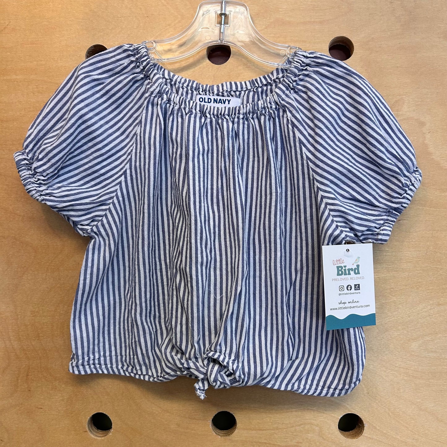 Blue/White Striped Knotted Shirt