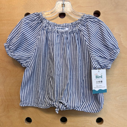 Blue/White Striped Knotted Shirt