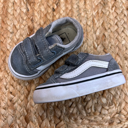 Grey Velcro Low Tops
