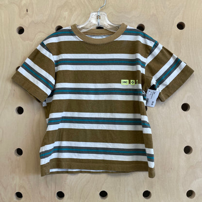 Brown Striped Emoji Tee