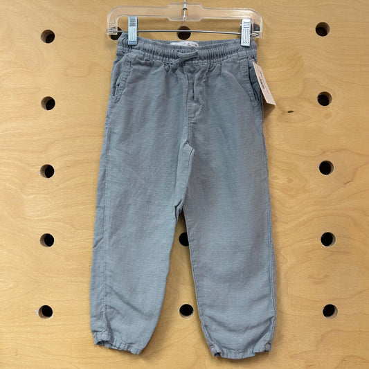 Pastel Blue Drawstring Linen Pants