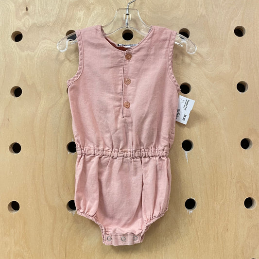 Pink Button Romper