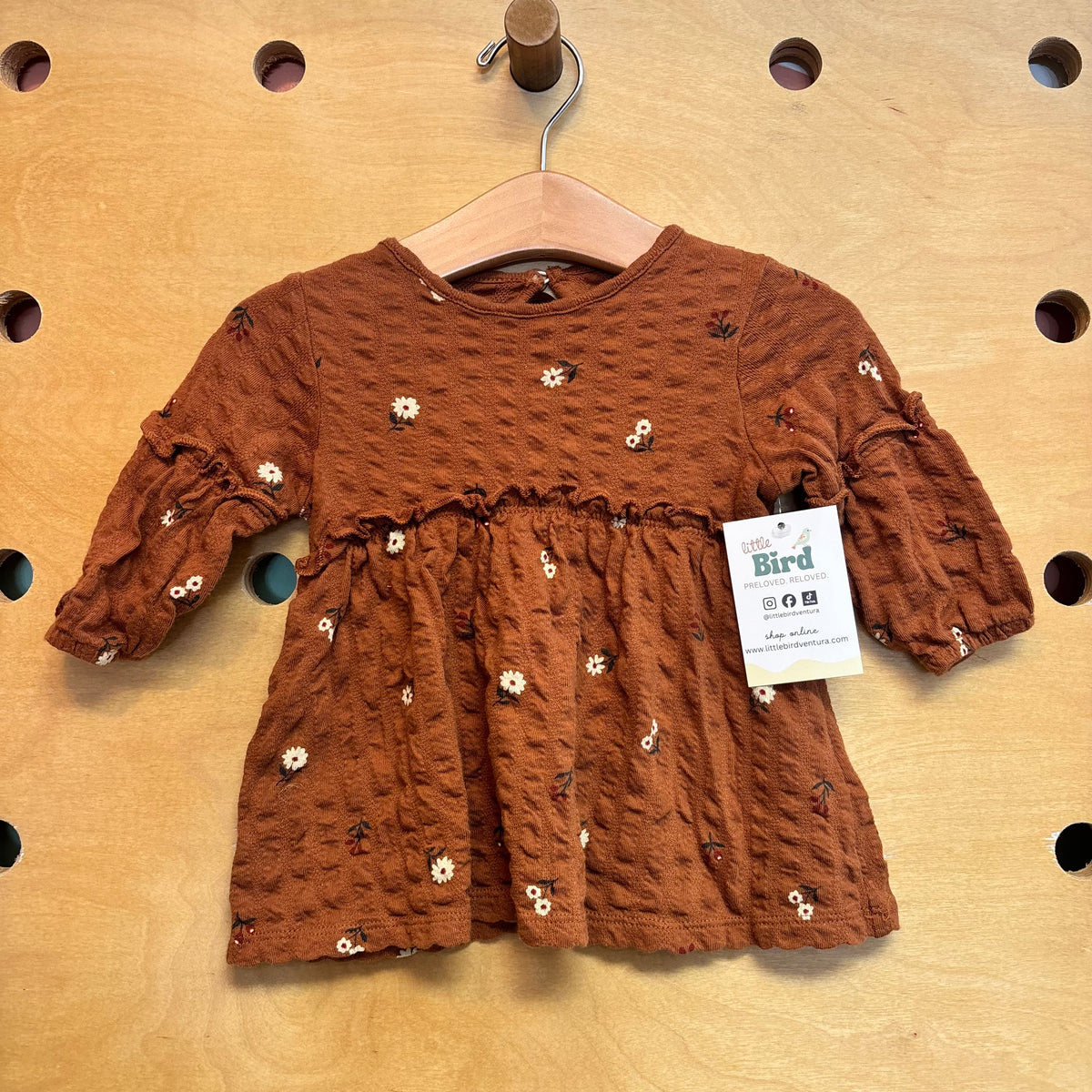 Organic Brown Floral Dress