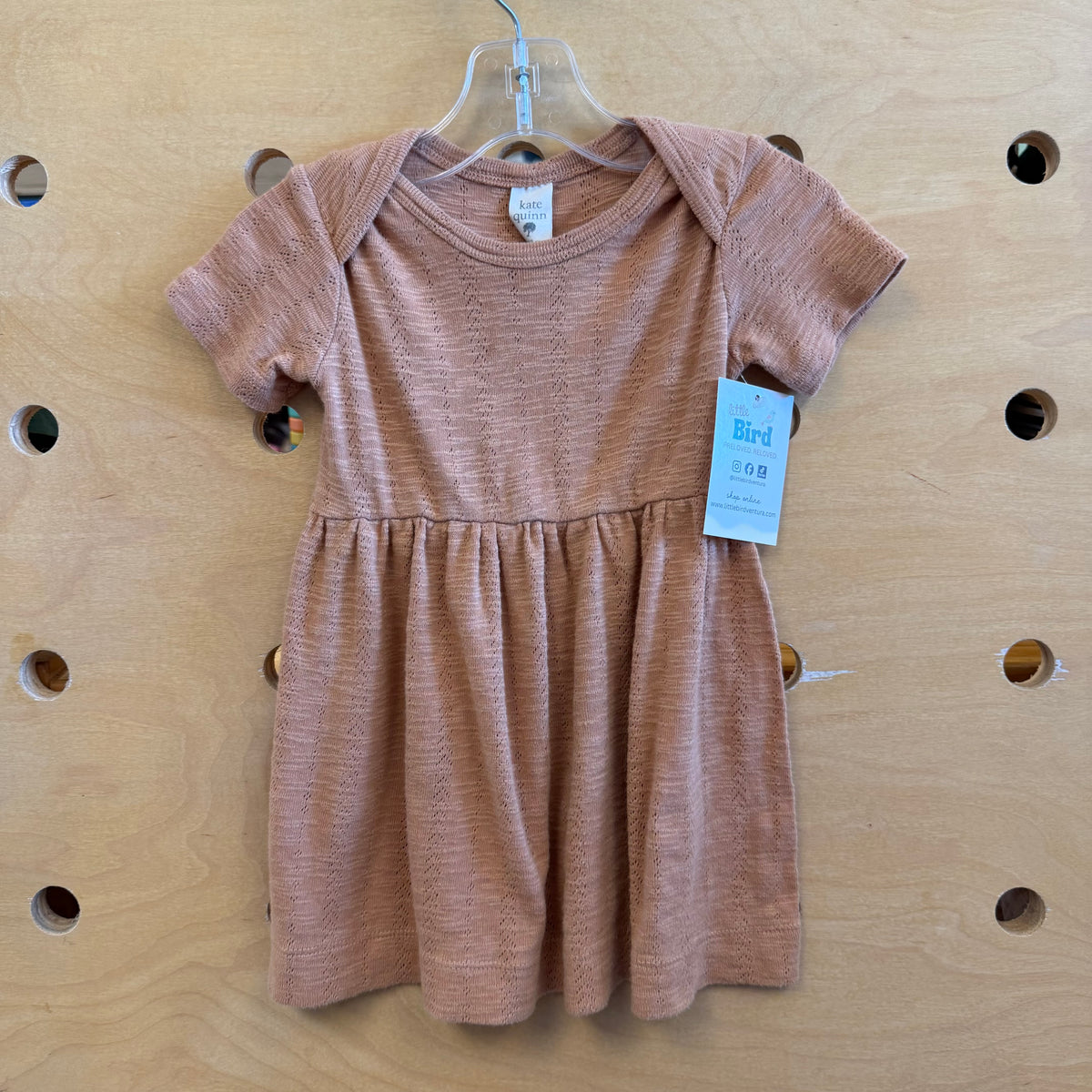 Organic Brown Pointelle Dress