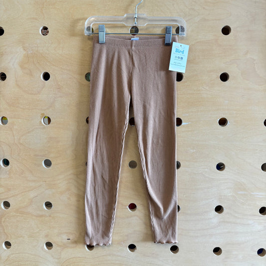 Brown Ribbed Leggings