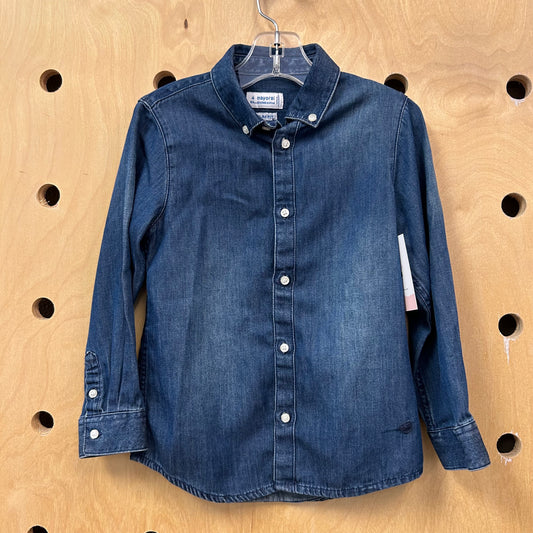 Dark Wash Chambray Button Up
