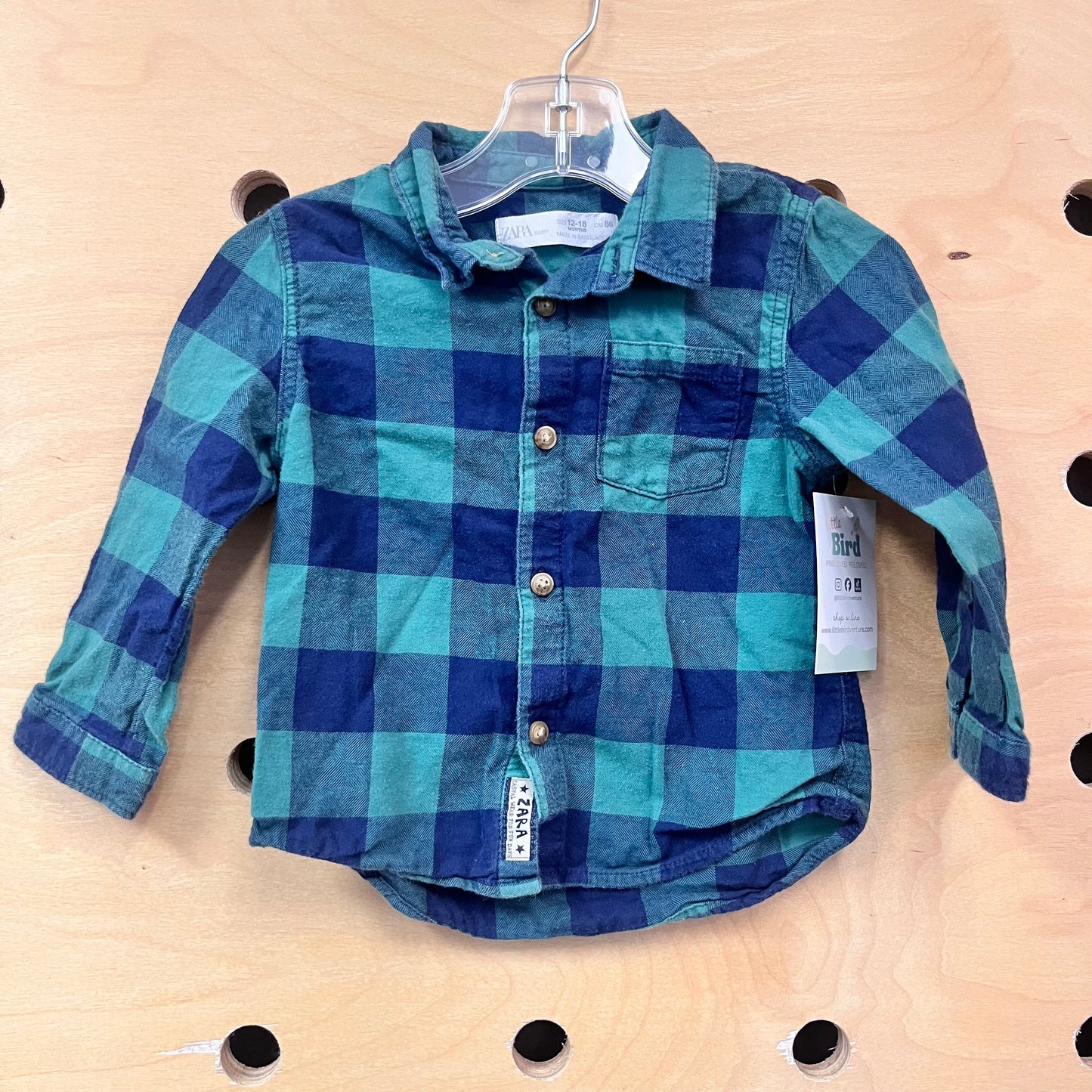Blue/Green Plaid Button Up
