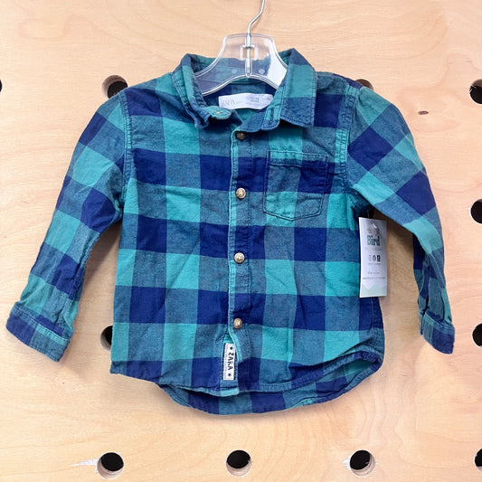 Blue/Green Plaid Button Up