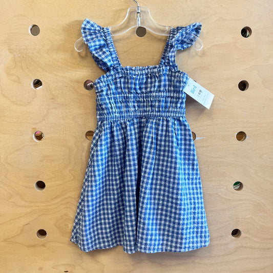 Blue Gingham Smocked Dress