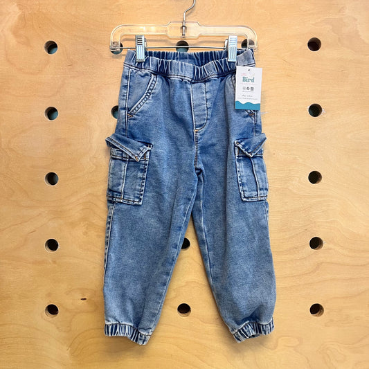 Pull On Cargo Denim Joggers