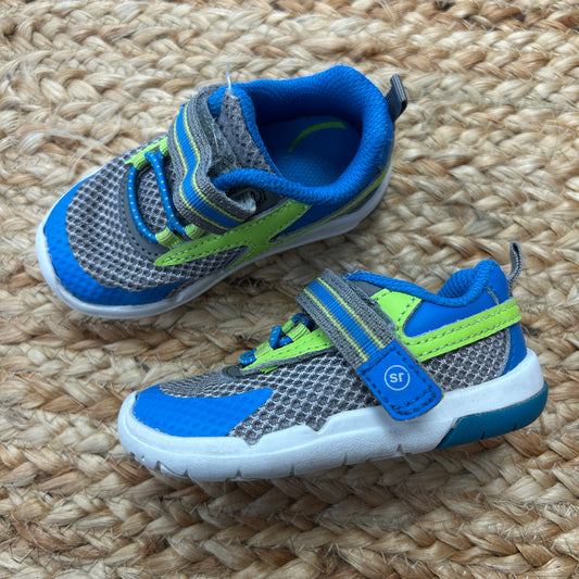 Grey & Blue Velcro Sneakers