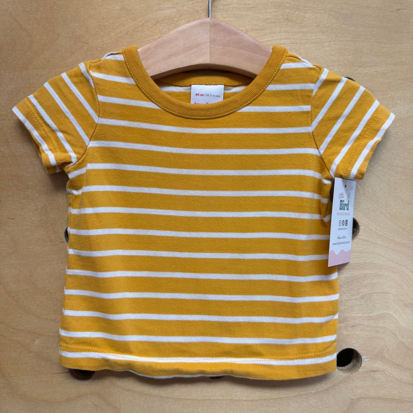 Organic Yellow/White Striped Tee